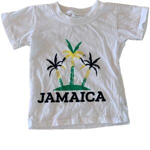 Youth Boys White and Green Jamaica Graphic Tee Short Sleeve